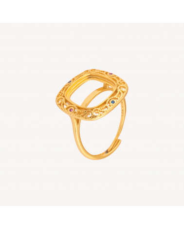 Base Per Anelli Di Argento 925 Misura Regolabile Con Castone-BASIS FÜR RINGE | Worldofjewel.com