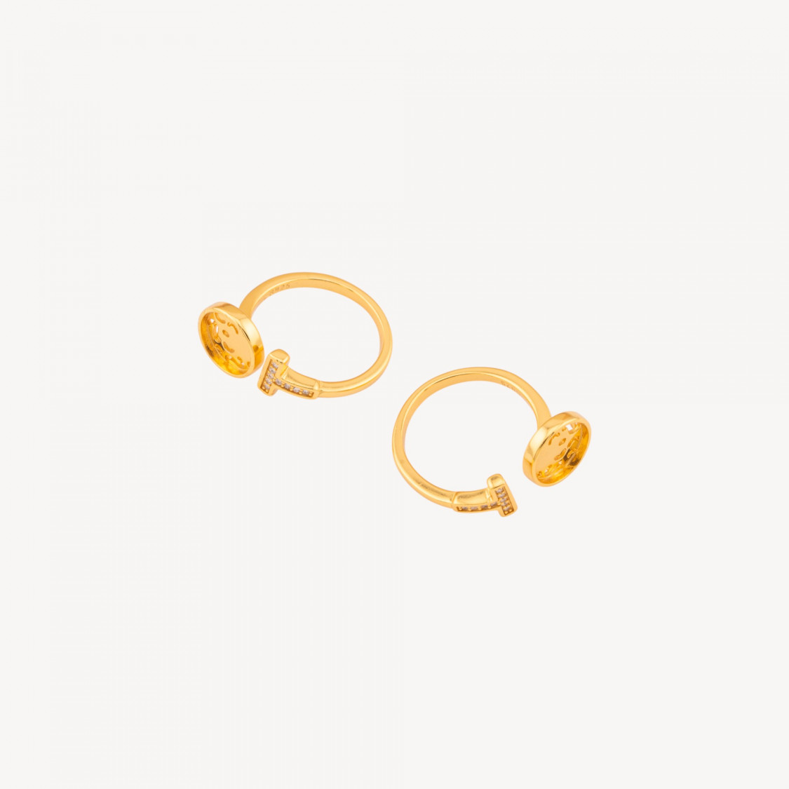 Base Per Anelli Di Argento 925 Misura Regolabile Con Castone 2pz-BASIS FÜR RINGE | Worldofjewel.com