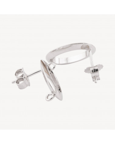 Basi Per Orecchini Di Argento 925 Ovale 11x17mm 1 Coppia-BASES DE BOUCLES D'OREILLES EN ARGENT 925 | Worldofjewel.com