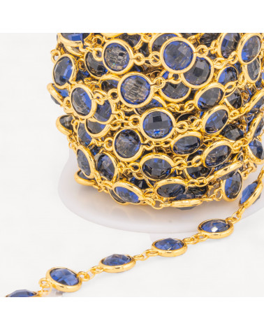 Rosenkranzkette aus Messing mit rundem Cabochon-Katzenauge, 10 mm, 5 Meter, goldgrau, transparent-CATENE CON PIETRE E CRISTALLI | Worldofjewel.com
