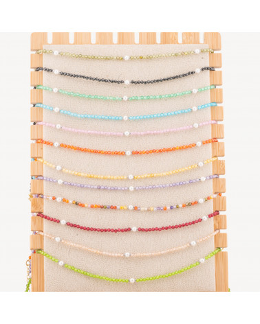 Collana con Cristalli E Perle Di Maiorca Con Chiusura e Catenina In Acciaio Rodiato 10pz-COLLANE BIJOUX | Worldofjewel.com