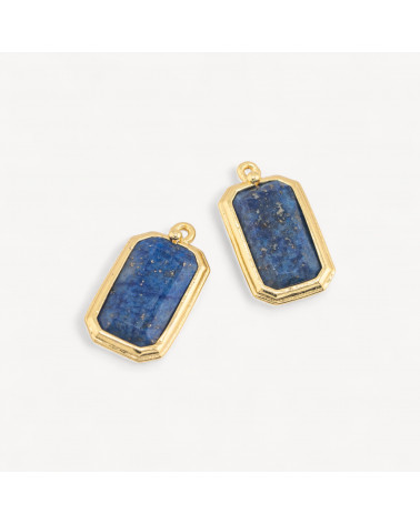 Componente Pendente Di Bronzo Con Pietre Dure Rettangolo 11x20mm 10pz Lapislazzuli-LINKS CRISTALLI CZ LINEA ALYSSA | Worldofjewel.com