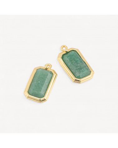 Componente Pendente Di Bronzo Con Pietre Dure Rettangolo 11x20mm 10pz Quarzo Fragola Verde-LINKS CRISTALLI CZ LINEA ALYSSA | Worldofjewel.com