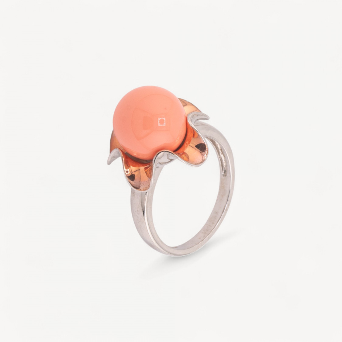 Anello Di Argento 925 Con Perla Naturale Rosa n128 Rodiato-ANELLI DI ARGENTO 925 | Worldofjewel.com