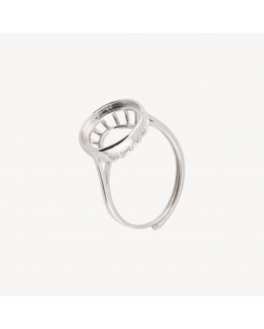 Base Per Anelli Di Argento 925 A Castone 3,5mm Misura Regolabile 1pz Rodiato-BASE PARA ANILLOS | Worldofjewel.com