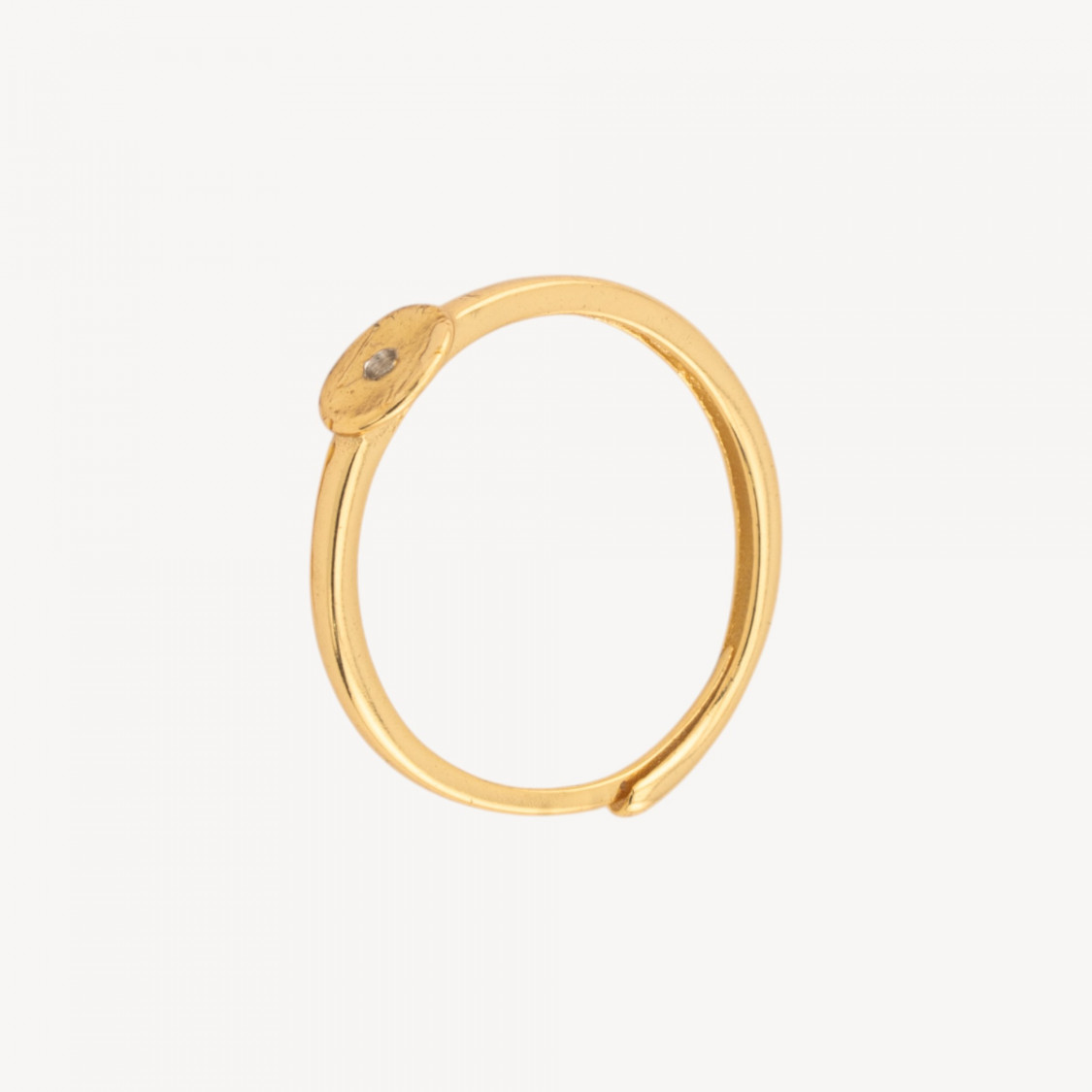 Base Per Anelli Di Argento 925 A Castone con Foro da 1,5mm Misura Regolabile 1pz Dorato-BASE PARA ANILLOS | Worldofjewel.com