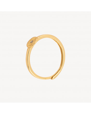 Base Per Anelli Di Argento 925 A Castone con Foro da 1,5mm Misura Regolabile 1pz Dorato-BASE PARA ANILLOS | Worldofjewel.com