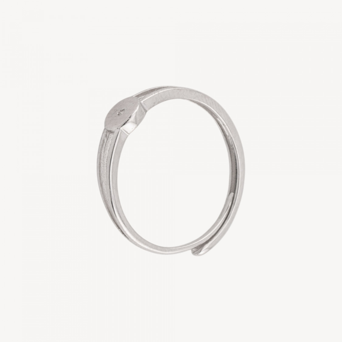 Βάση δαχτυλιδιού από ασήμι 925 με στεφάνη και τρύπα 1,5 χιλ., ρυθμιζόμενο μέγεθος, 1 τεμάχιο, επιπλατινωμένο με ρόδιο-ΒΑΣΗ ΓΙΑ ΔΑΧΤΥΛΙΔΙΑ | Worldofjewel.com