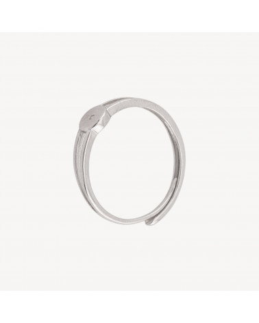 Base Per Anelli Di Argento 925 A Castone con Foro da 1,5mm Misura Regolabile 1pz Rodiato-BASE PARA ANILLOS | Worldofjewel.com