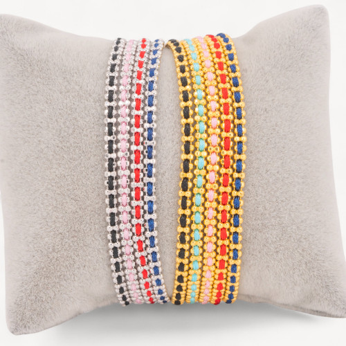 Pulsera tejida de plata 925 con cierre de mosquetón