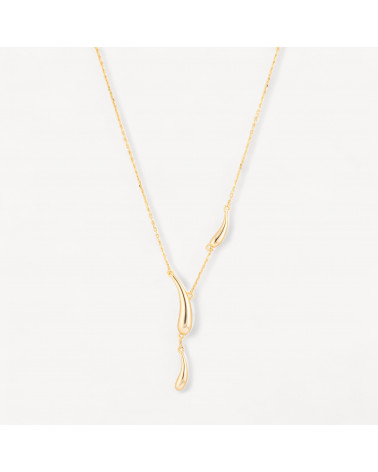 Collana In Argento 925 Con Pendenti Gocce Dorato-COLLARES DE PLATA 925 | Worldofjewel.com