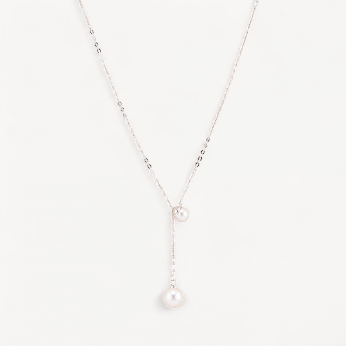 Collana In Argento 925 Con Perle MOD3892 Rodiato-COLLARES DE PLATA 925 | Worldofjewel.com
