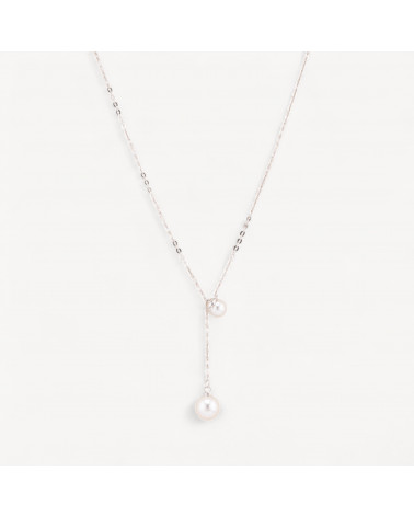 Collana In Argento 925 Con Perle MOD3892 Rodiato-COLLARES DE PLATA 925 | Worldofjewel.com