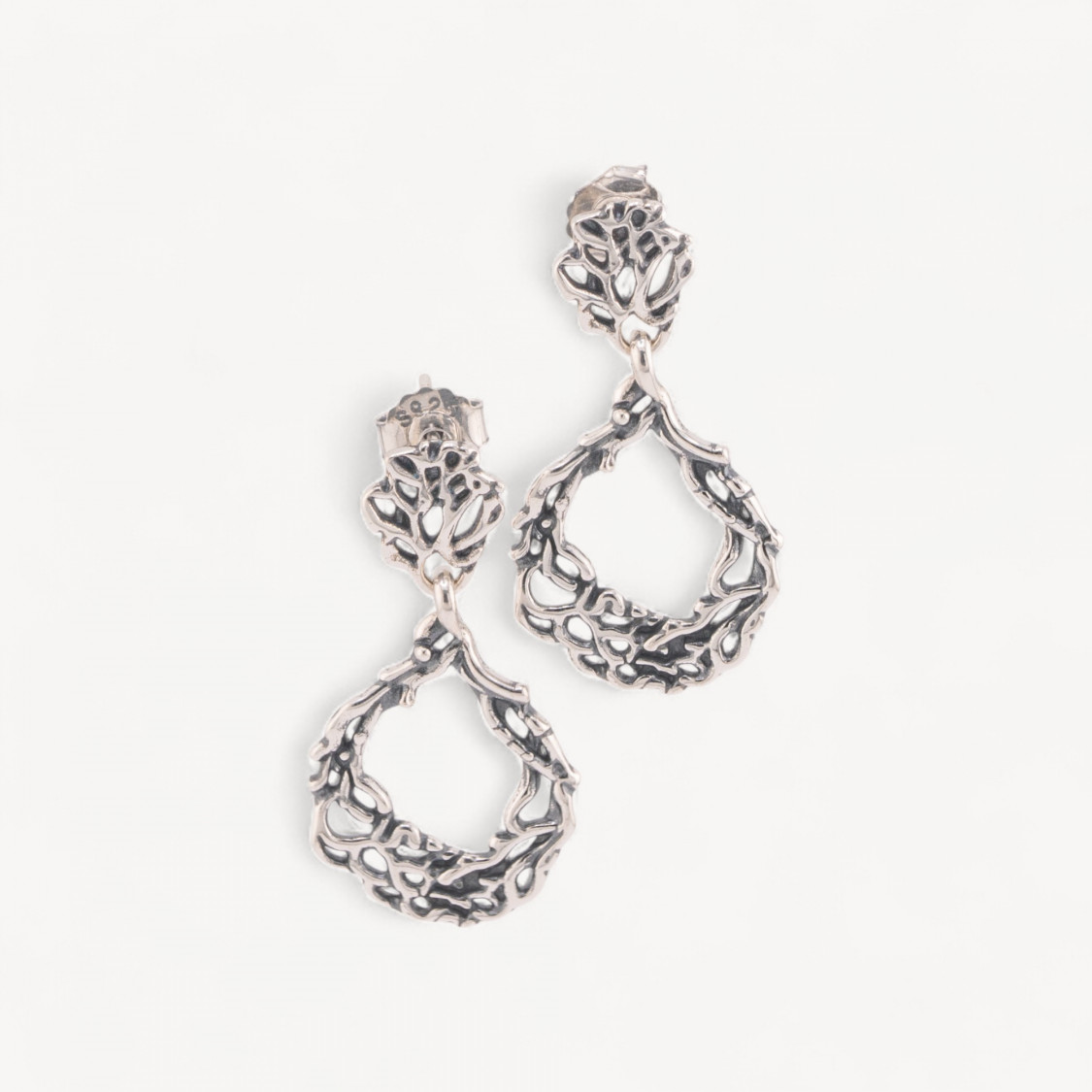 Boucles d'oreilles pendantes en argent 925 micro-moulé, 16 x 25 mm, MOD4485-ARGENT 925 DESIGN ITALIE | Worldofjewel.com