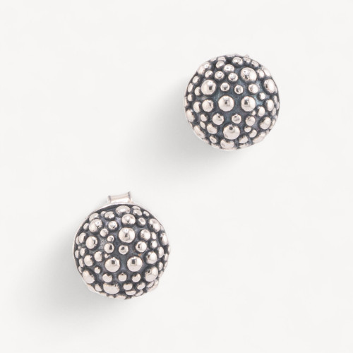 Pendientes de plata 925 con microincrustaciones de puntos, 9 mm, MOD4483