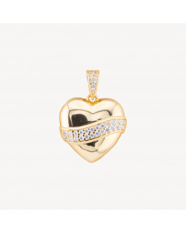 Pendente Ciondolo In Argento 925 Con Zirconi Apribile 18mm MOD4542 1pz Dorato-ARGENT 925 DESIGN ITALIE | Worldofjewel.com