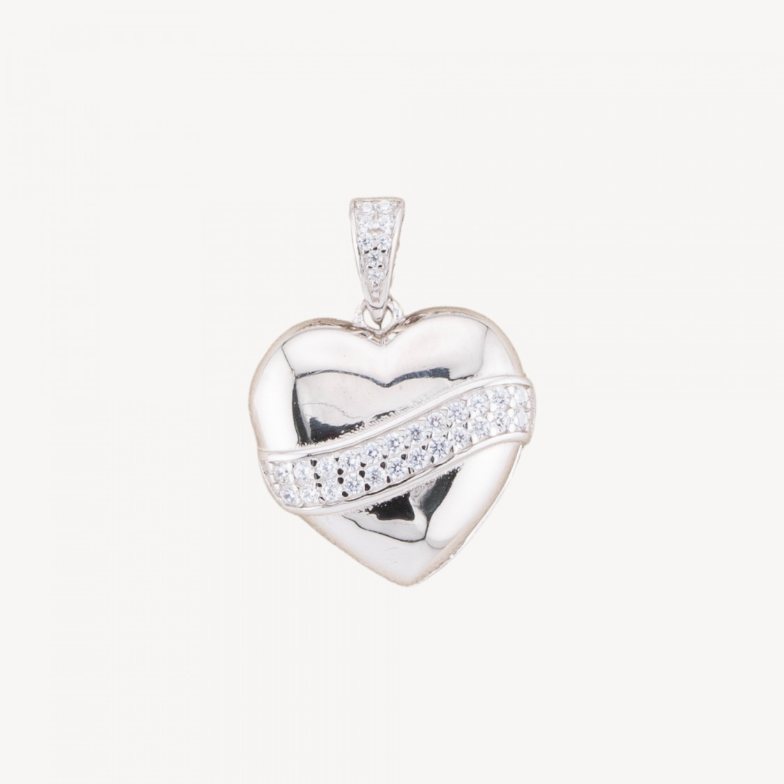 Pendente Ciondolo In Argento 925 Con Zirconi Apribile 18mm MOD4542 1pz Rodiato-SILVER 925 DESIGN ITALY | Worldofjewel.com