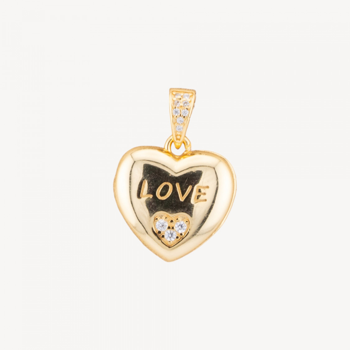 Pendente Ciondolo In Argento 925 Con Zirconi Apribile 18mm MOD4544 1pz Dorato-ARGENT 925 DESIGN ITALIE | Worldofjewel.com