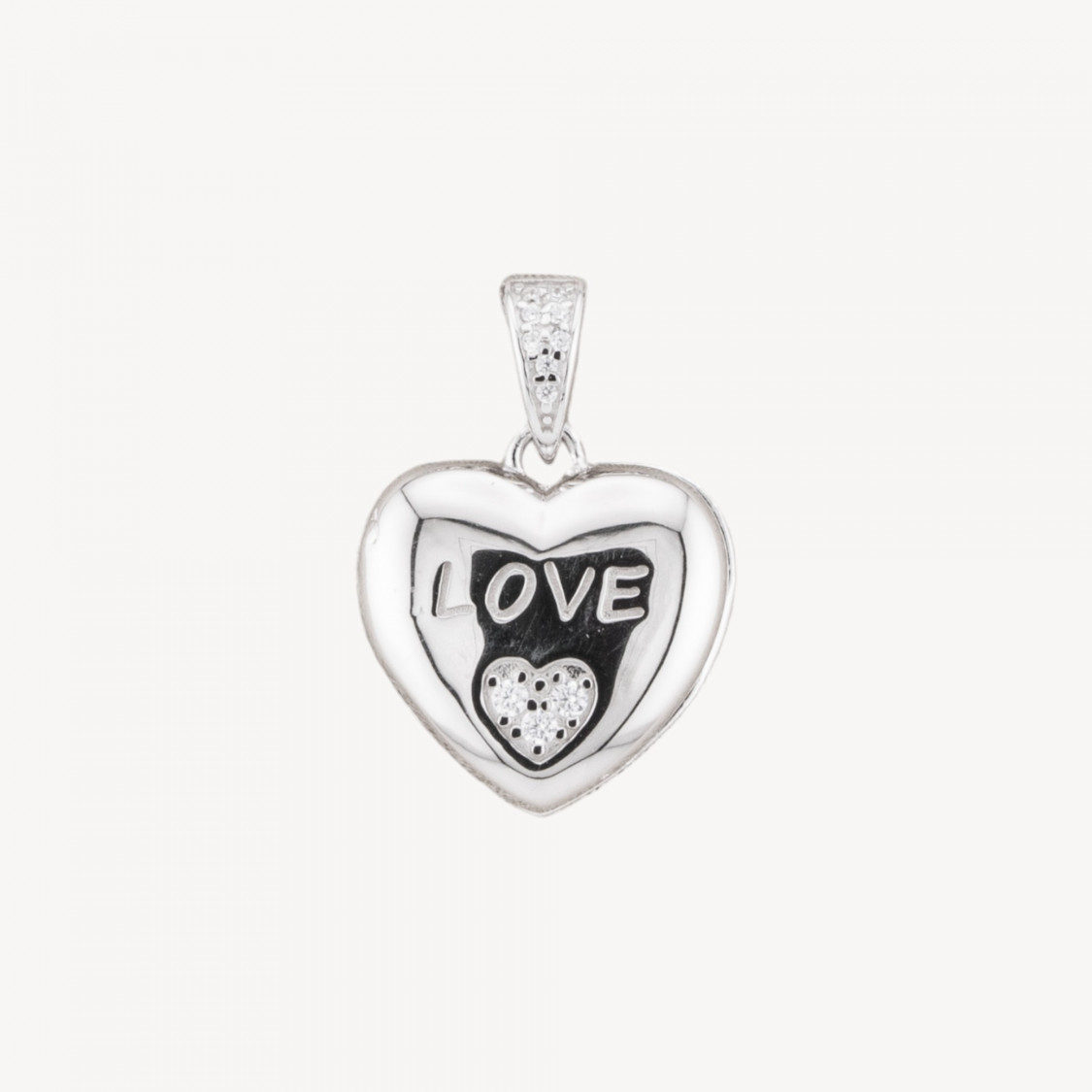 Pendente Ciondolo In Argento 925 Con Zirconi Apribile 18mm MOD4544 1pz Rodiato-ARGENT 925 DESIGN ITALIE | Worldofjewel.com