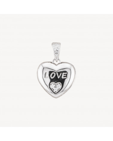 Pendente Ciondolo In Argento 925 Con Zirconi Apribile 18mm MOD4544 1pz Rodiato-ARGENT 925 DESIGN ITALIE | Worldofjewel.com