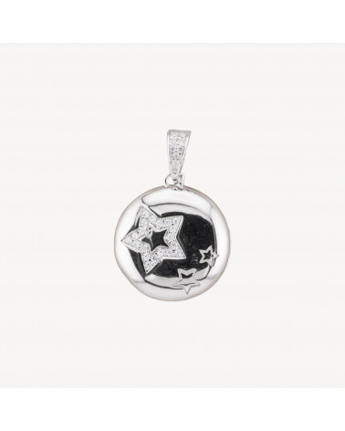 Pendente Ciondolo In Argento 925 Con Zirconi Apribile 18mm MOD4545 1pz Rodiato-ARGENT 925 DESIGN ITALIE | Worldofjewel.com