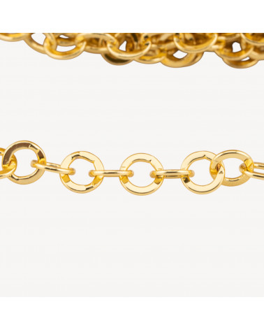 Catena Di Bronzo A Metraggio Forzatina Tonda Schiacciata 5,0mm COD280Y 1 Metro Dorato-CATENE IN BRONZO E OTTONE | Worldofjewel.com