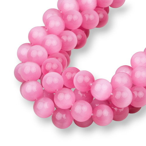 12mm Smooth Round Pink Cat's Eye