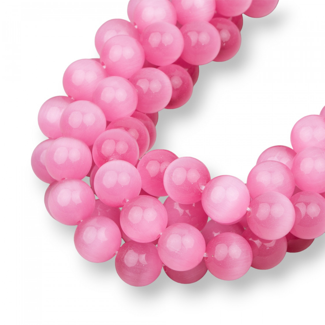 Occhio Di Gatto Rosa Tondo Liscio 12mm-ROSA | Worldofjewel.com