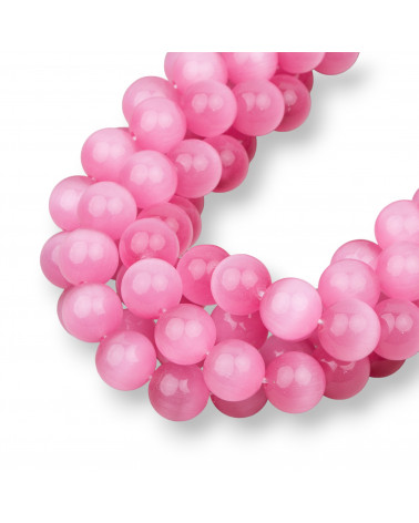 Occhio Di Gatto Rosa Tondo Liscio 12mm-ROSA | Worldofjewel.com