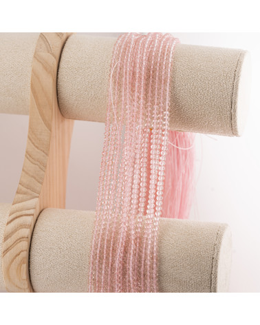 Perline Di Cristalli Rondelle Sfaccettate 3,5x2,5mm 10 FILI Su Filo Di Cotone Pronti all'uso Rosa Trasparente-RONDELLE 3,5x2,5mm | Worldofjewel.com