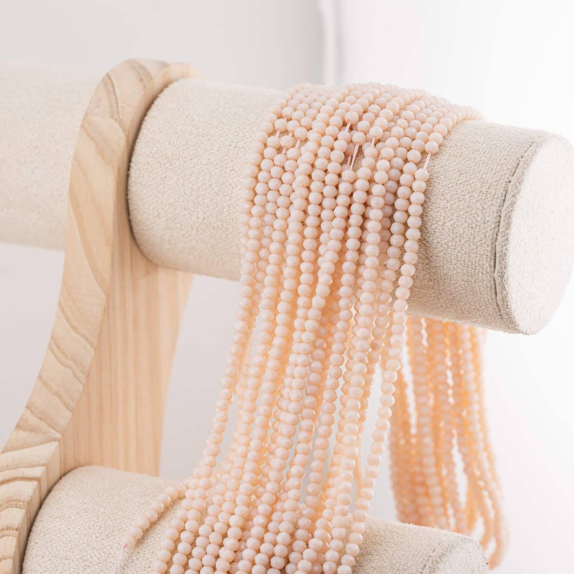 Perline Di Cristalli Rondelle Sfaccettate 3,5x2,5mm 10 FILI Su Filo Di Cotone Pronti all'uso Rosa Corallo-RONDELLE 3,5x2,5mm | Worldofjewel.com