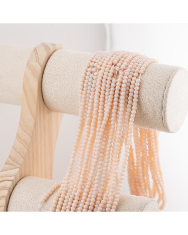 Perline Di Cristalli Rondelle Sfaccettate 3,5x2,5mm 10 FILI Su Filo Di Cotone Pronti all'uso Rosa Corallo-RONDELLE 3,5x2,5mm | Worldofjewel.com