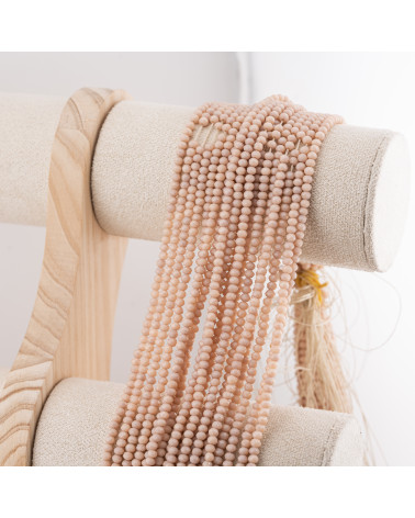 Perline Di Cristalli Rondelle Sfaccettate 3,5x2,5mm 10 FILI Su Filo Di Cotone Pronti all'uso Rosa Antico-RONDELLE 3,5x2,5mm | Worldofjewel.com