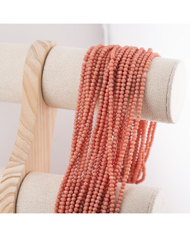 Perline Di Cristalli Rondelle Sfaccettate 3,5x2,5mm 10 FILI Su Filo Di Cotone Pronti all'uso Rosa Corallo Scuro-RONDELLE 3,5x2,5mm | Worldofjewel.com