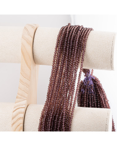 Perline Di Cristalli Rondelle Sfaccettate 3,5x2,5mm 10 FILI Su Filo Di Cotone Pronti all'uso Viola Scuro Trasparente-RONDELLE 3,5x2,5mm | Worldofjewel.com