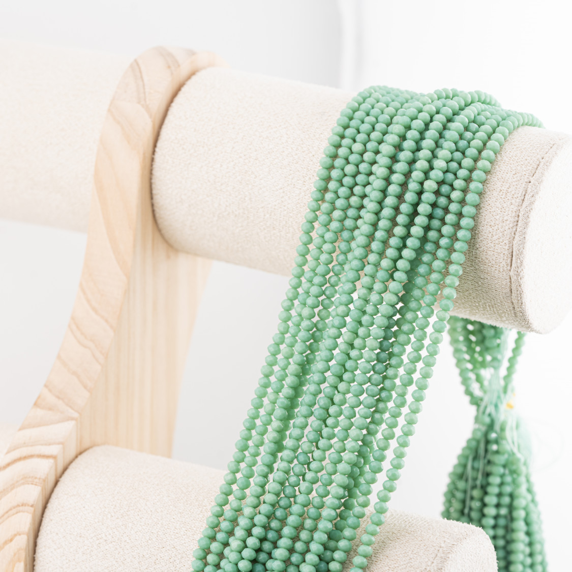 Perline Di Cristalli Rondelle Sfaccettate 3,5x2,5mm 10 FILI Su Filo Di Cotone Pronti all'uso Verde Militare-RONDELLE 3,5x2,5mm | Worldofjewel.com