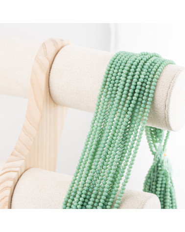 Perline Di Cristalli Rondelle Sfaccettate 3,5x2,5mm 10 FILI Su Filo Di Cotone Pronti all'uso Verde Militare-RONDELLE 3,5x2,5mm | Worldofjewel.com