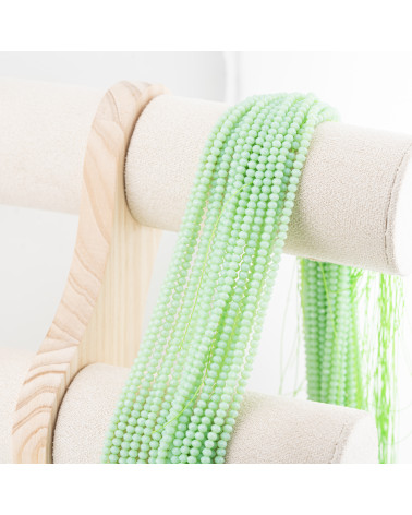 Perline Di Cristalli Rondelle Sfaccettate 3,5x2,5mm 10 FILI Su Filo Di Cotone Pronti all'uso Verde Chiaro-RONDELLE 3,5x2,5mm | Worldofjewel.com