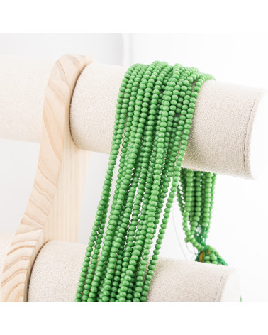 Perline Di Cristalli Rondelle Sfaccettate 3,5x2,5mm 10 FILI Su Filo Di Cotone Pronti all'uso Verde Smeraldo-RONDELLE 3,5x2,5mm | Worldofjewel.com