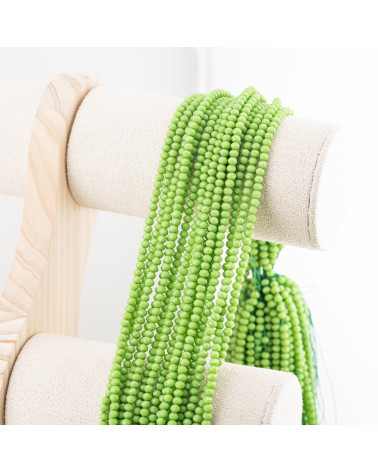 Perline Di Cristalli Rondelle Sfaccettate 3,5x2,5mm 10 FILI Su Filo Di Cotone Pronti all'uso Verde Foglia-RONDELLE 3,5x2,5mm | Worldofjewel.com