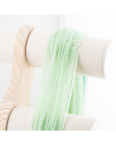 Perline Di Cristalli Rondelle Sfaccettate 3,5x2,5mm 10 FILI Su Filo Di Cotone Pronti all'uso Verde Ghiaccio-RONDELLE 3,5x2,5mm | Worldofjewel.com