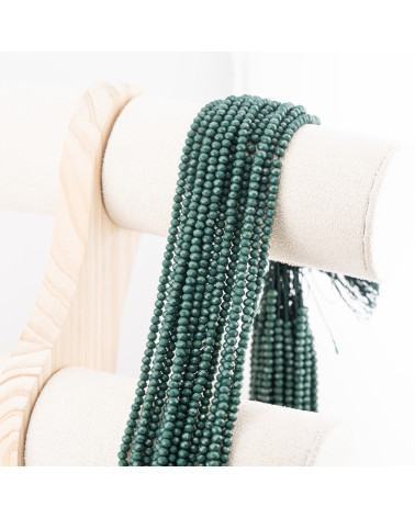 Perline Di Cristalli Rondelle Sfaccettate 3,5x2,5mm 10 FILI Su Filo Di Cotone Pronti all'uso Verde Bosco-RONDELLE 3,5x2,5mm | Worldofjewel.com