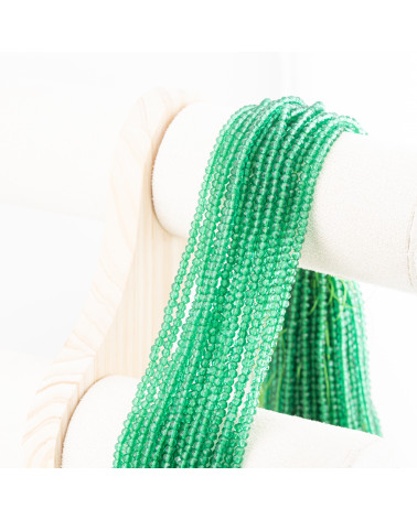 Perline Di Cristalli Rondelle Sfaccettate 3,5x2,5mm 10 FILI Su Filo Di Cotone Pronti all'uso Verde Smeraldo Trasparente-RONDELLE 3,5x2,5mm | Worldofjewel.com