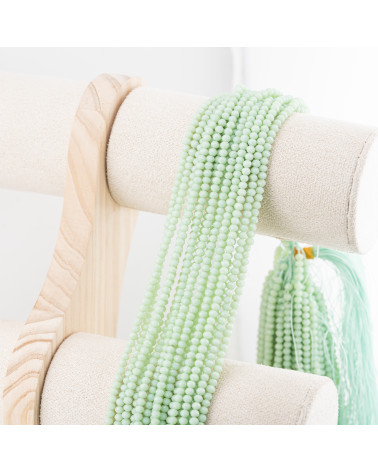 Perline Di Cristalli Rondelle Sfaccettate 3,5x2,5mm 10 FILI Su Filo Di Cotone Pronti all'uso Verde Menta-RONDELLE 3,5x2,5mm | Worldofjewel.com