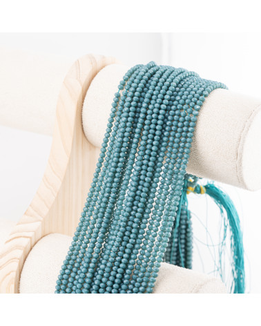 Perline Di Cristalli Rondelle Sfaccettate 3,5x2,5mm 10 FILI Su Filo Di Cotone Pronti all'uso Verde Petrolio-RONDELLE 3,5x2,5mm | Worldofjewel.com