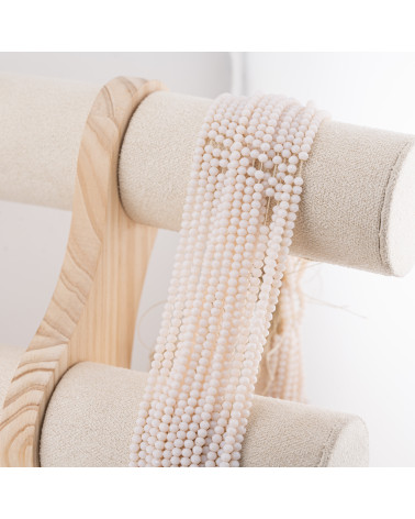 Perline Di Cristalli Rondelle Sfaccettate 3,5x2,5mm 10 FILI Su Filo Di Cotone Pronti all'uso Rosa Antico Chiaro-RONDELLE 3,5x2,5mm | Worldofjewel.com