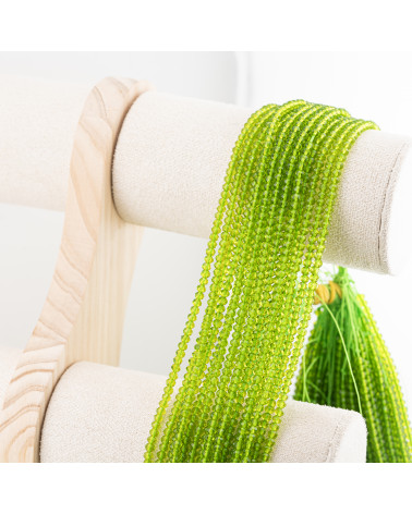 Perline Di Cristalli Rondelle Sfaccettate 3,5x2,5mm 10 FILI Su Filo Di Cotone Pronti all'uso Verde Mela Trasparente-RONDELLE 3,5x2,5mm | Worldofjewel.com