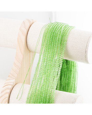 Perline Di Cristalli Rondelle Sfaccettate 3,5x2,5mm 10 FILI Su Filo Di Cotone Pronti all'uso Verde Chiaro Trasparente-RONDELLE 3,5x2,5mm | Worldofjewel.com