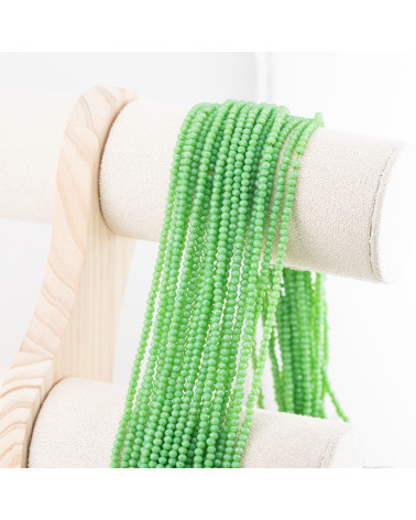 Perline Di Cristalli Rondelle Sfaccettate 3,5x2,5mm 10 FILI Su Filo Di Cotone Pronti all'uso Verde-RONDELLE 3,5x2,5mm | Worldofjewel.com