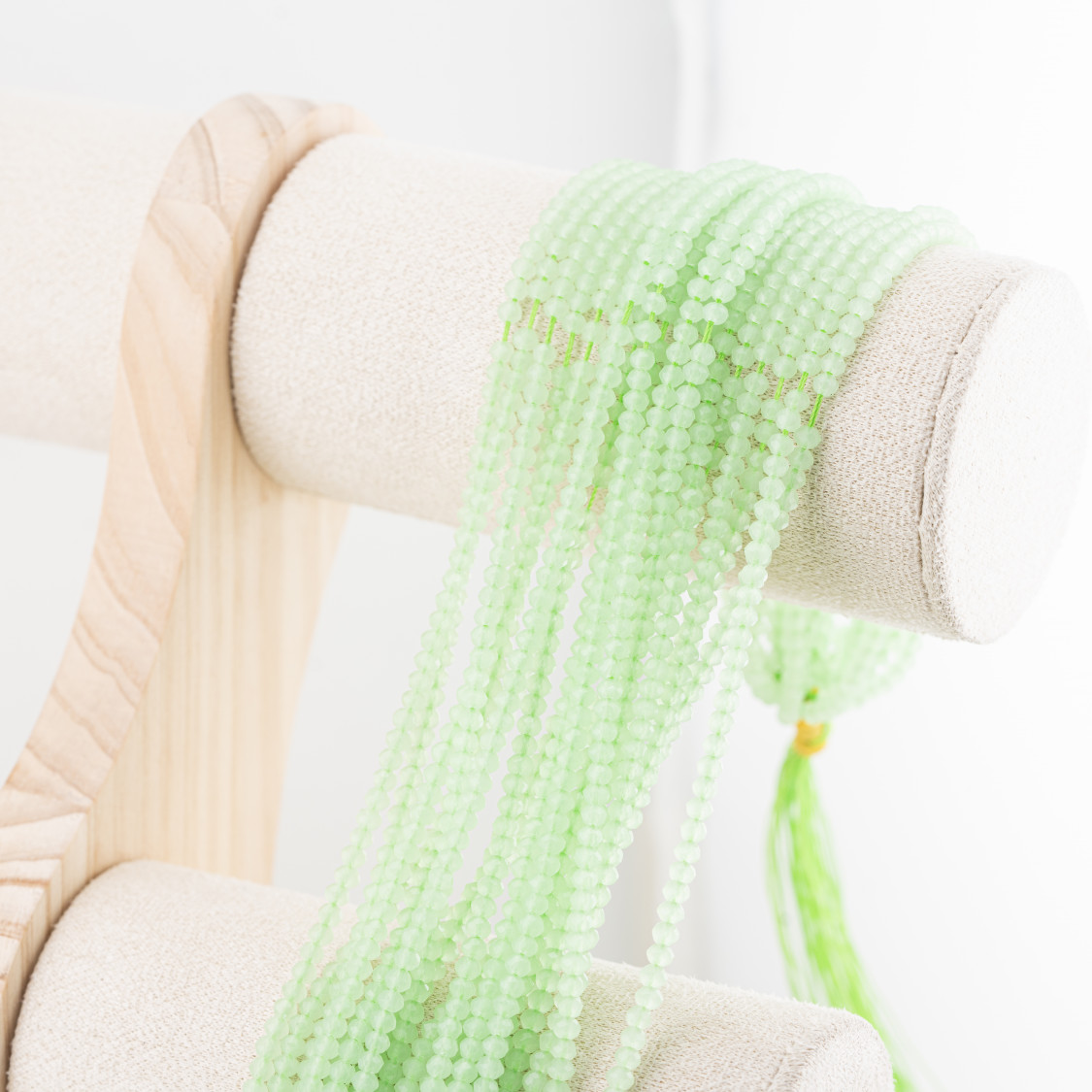 Perline Di Cristalli Rondelle Sfaccettate 3,5x2,5mm 10 FILI Su Filo Di Cotone Pronti all'uso Verde Militare Trasparente-RONDELLE 3,5x2,5mm | Worldofjewel.com